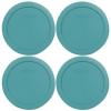 Pyrex 7201-PC 4 Cup Turquoise Food Storage Replacement Lid (4-Pack) - Made in USA view 1