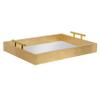 Kate and Laurel Lipton Decorative Mirror Tray with Polished Metal Handles, Gold view 1