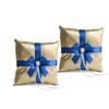 Alex Emotions Gold & Royal Blue Wedding Ring Bearer Pillow and Flower Girl Basket Set  Satin & Ribbons  Pairs Well with Most Dresses & Themes  Splendour Every Wedding Deserves view 1