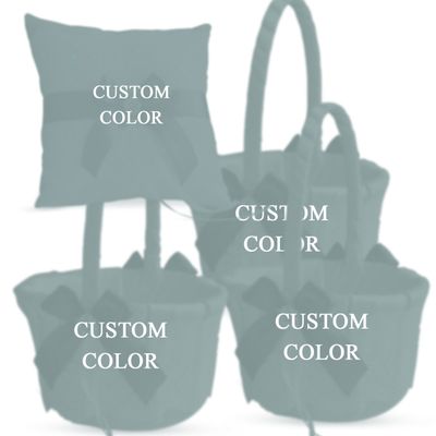 Alex Emotions Custom Color Wedding Ring Bearer Pillow and Flower Girl Basket Set Satin &Ribbons Pairs Well with Most Dresses & Themes Splendour Every Wedding Deserves