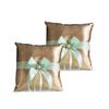 Alex Emotions Gold & Mint Wedding Ring Bearer Pillow and Flower Girl Basket Set  Satin & Ribbons  Pairs Well with Most Dresses & Themes  Splendour Every Wedding Deserves view 1