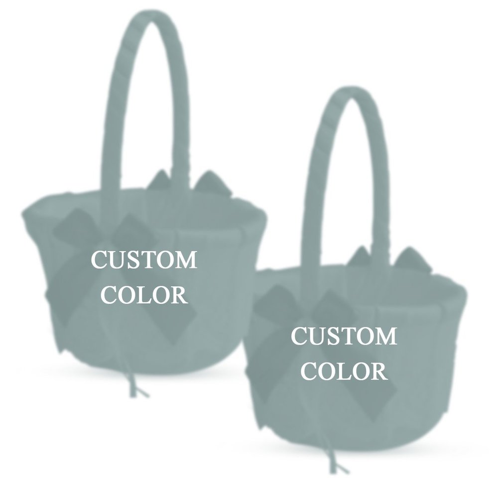 Alex Emotions Custom Color Wedding Ring Bearer Pillow and Flower Girl Basket Set  Satin &Ribbons  Pairs Well with Most Dresses & Themes  Splendour Every Wedding Deserves
