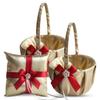 Alex Emotions Gold & RED Wedding Ring Bearer Pillow and Flower Girl Basket Set  Satin & Ribbons  Pairs Well with Most Dresses & Themes  Splendour Every Wedding Deserves view 1