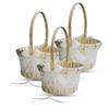 Alex Emotions Gold & Ivory LACE Wedding Ring Bearer Pillow and Flower Girl Basket Set  Satin & Ribbons  Pairs Well with Most Dresses & Themes  Splendour Every Wedding Deserves view 1
