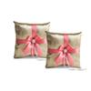 Alex Emotions Gold & Coral Wedding Ring Bearer Pillow and Flower Girl Basket Set  Satin & Ribbons  Pairs Well with Most Dresses & Themes  Splendour Every Wedding Deserves view 1