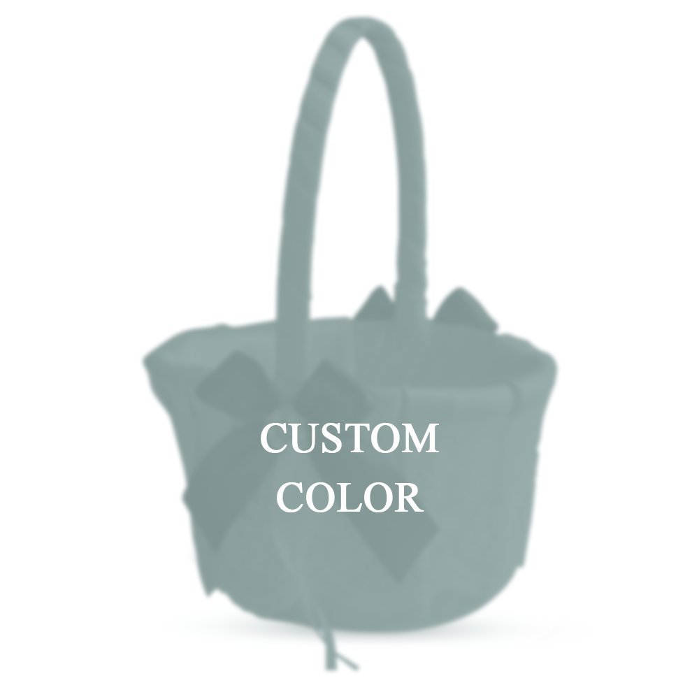 Alex Emotions Custom Color Wedding Ring Bearer Pillow and Flower Girl Basket Set  Satin &Ribbons  Pairs Well with Most Dresses & Themes  Splendour Every Wedding Deserves