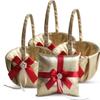 Alex Emotions Gold & RED Wedding Ring Bearer Pillow and Flower Girl Basket Set  Satin & Ribbons  Pairs Well with Most Dresses & Themes  Splendour Every Wedding Deserves view 1