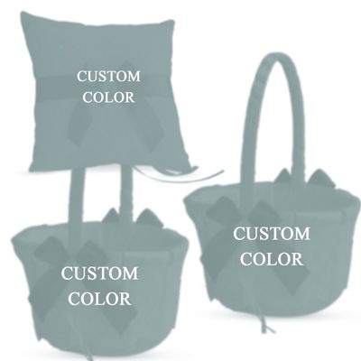 Alex Emotions Custom Color Wedding Ring Bearer Pillow and Flower Girl Basket Set  Satin &Ribbons  Pairs Well with Most Dresses & Themes  Splendour Every Wedding Deserves