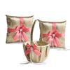 Alex Emotions Gold & Coral Wedding Ring Bearer Pillow and Flower Girl Basket Set  Satin & Ribbons  Pairs Well with Most Dresses & Themes  Splendour Every Wedding Deserves view 1