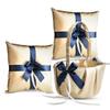 Alex Emotions Gold & Navy Blue Wedding Ring Bearer Pillow and Flower Girl Basket Set  Satin & Ribbons  Pairs Well with Most Dresses & Themes  Splendour Every Wedding Deserves view 1