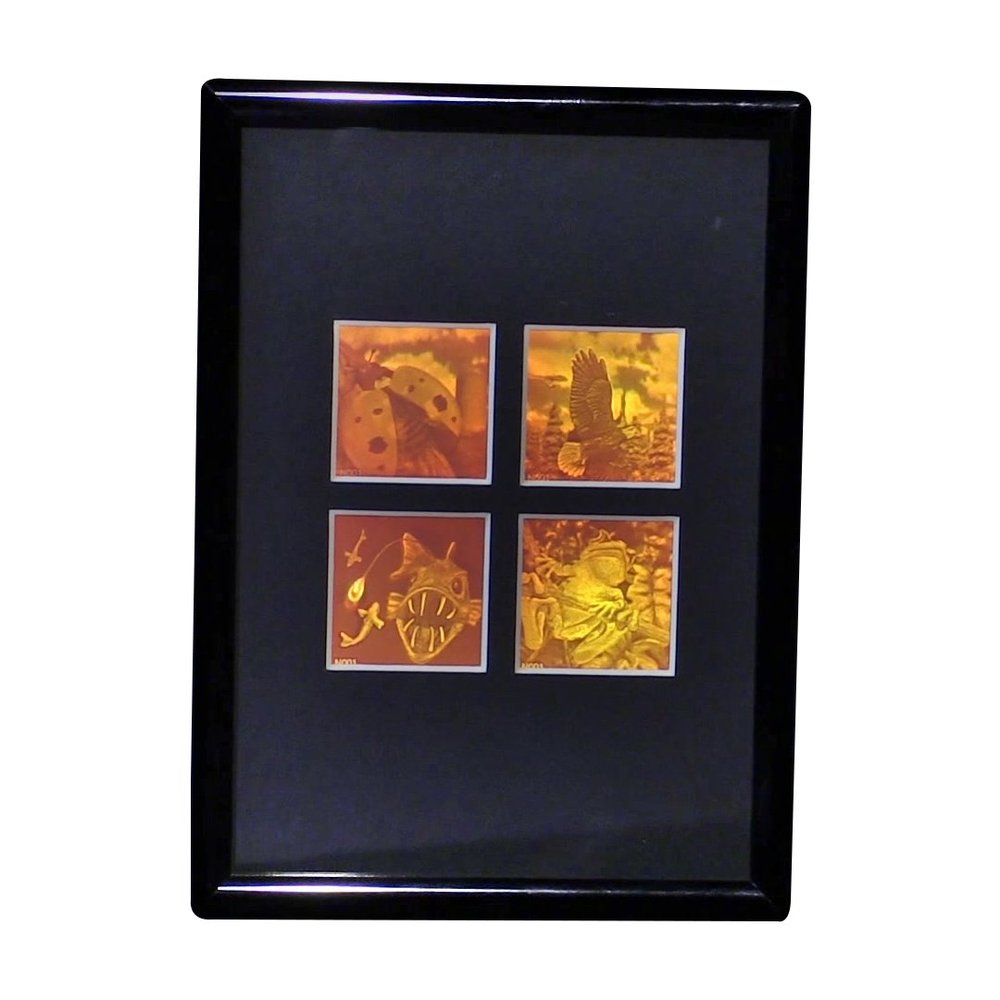 3D Nature 2 (Rare) 4-up 2-Channel Hologram Picture (Framed), Collectible Photopolymer Film