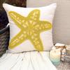 The HomeCentric Custom Pillow Case, Toss Pillow Covers, Pillow Covers 14x14 inch (35x35 cm) Yellow, Cotton Throw Pillow Covers, Handmade Pillow Covers, Beach, Sea Creatures Easter - Yellow Starfish view 3