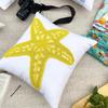 The HomeCentric Custom Pillow Case, Toss Pillow Covers, Pillow Covers 14x14 inch (35x35 cm) Yellow, Cotton Throw Pillow Covers, Handmade Pillow Covers, Beach, Sea Creatures Easter - Yellow Starfish view 4
