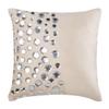 HomeCentric Velvet Throw Pillow Covers, 14x14 inch (35x35 cm) Ivory, Modern Circles & Dots - Crystal Moonstone view 1