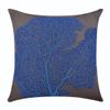 The HomeCentric Pillow Cases, Toss Pillow Covers, Decorative Pillow Covers 14x14 inch (35x35 cm) Blue, Cotton Throw Pillow Covers, Handmade Pillow Covers, Beach, Sea Creatures - Royal Blue Sea Weeds view 1
