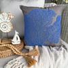 The HomeCentric Pillow Cases, Toss Pillow Covers, Decorative Pillow Covers 14x14 inch (35x35 cm) Blue, Cotton Throw Pillow Covers, Handmade Pillow Covers, Beach, Sea Creatures - Royal Blue Sea Weeds view 3