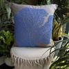The HomeCentric Pillow Cases, Toss Pillow Covers, Decorative Pillow Covers 14x14 inch (35x35 cm) Blue, Cotton Throw Pillow Covers, Handmade Pillow Covers, Beach, Sea Creatures - Royal Blue Sea Weeds view 4