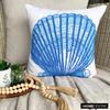 The HomeCentric Pillow Case Zip, Toss Pillow Covers, Decorative Pillow Covers 14x14 inch (35x35 cm) Blue, Cotton Throw Pillow Covers, Handmade Pillow Covers, Beach, Sea Creatures - Oyster Bay view 2