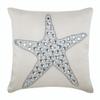 The HomeCentric Cushion Cover, Toss Pillow Covers, Decorative Pillow Covers 14x14 inch (35x35 cm) Ivory, Silk Throw Pillow Covers, Handmade Pillow Covers, Beach, Sea Creatures - Starfish Crystals view 1