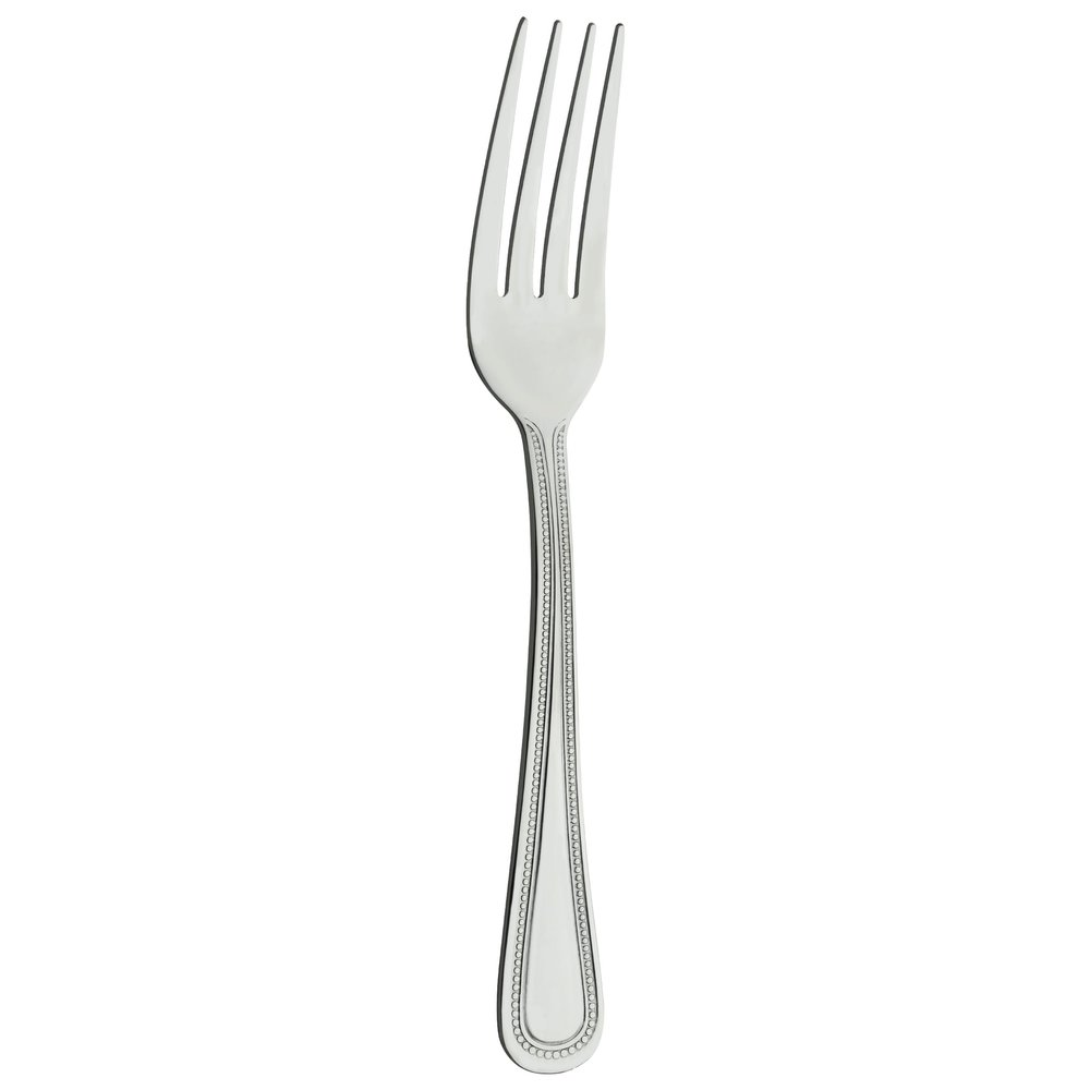 Grunwerg Classic Bead Table Forks, 18/0 Stainless Steel, Mirror Finish - Everyday Parish Cutlery (Pack of 12)