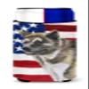 Caroline's Treasures BB9669MUK American Akita Patriotic Decorative Can Hugger Multicolor, Slim Can view 1