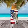 Caroline's Treasures BB9669MUK American Akita Patriotic Decorative Can Hugger Multicolor, Slim Can view 3