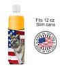 Caroline's Treasures BB9669MUK American Akita Patriotic Decorative Can Hugger Multicolor, Slim Can view 4