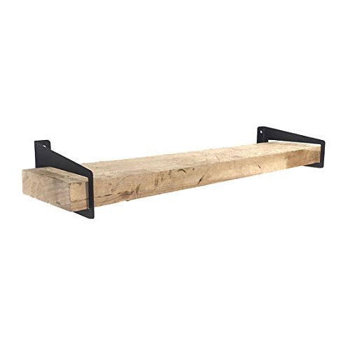 Set of 2 Industrial Metal Powder Coated Flat Black Stirrup Shelf Brackets (1.5X7.25in)