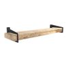 Set of 2 Industrial Metal Powder Coated Flat Black Stirrup Shelf Brackets (1.5X7.25in) view 1