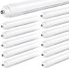 JESLED T8 T10 T12 8FT LED Tube Light Bulbs, 50W 6000LM, 5000K Daylight White, Single Pin Fa8 LED Replacement for Fluorescent Fixture, Frosted, Ballast Bypass, Warehouse Workshop Garage Lights 12-Pack view 1