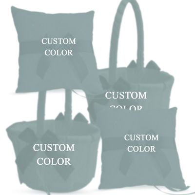 Alex Emotions Ivory Ring Bearer Pillow and Basket Set | Lace Collection | Flower Girl & Welcome Basket for Guest | Handmade Wedding Baskets & Pillows (Custom Color)