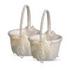 Alex Emotions Ivory Ring Bearer Pillow and Basket Set | Lace Collection | Flower Girl & Welcome Basket for Guest | Handmade Wedding Baskets & Pillows (Ivory) view 1