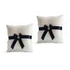 Alex Emotions Ivory Ring Bearer Pillow and Basket Set | Lace Collection | Flower Girl & Welcome Basket for Guest | Handmade Wedding Baskets & Pillows (Navy Blue) view 1