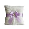 Alex Emotions Ivory Ring Bearer Pillow and Basket Set | Lace Collection | Flower Girl & Welcome Basket for Guest | Handmade Wedding Baskets & Pillows (Violet Lilac Lavender) view 2