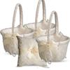 Alex Emotions Ivory Ring Bearer Pillow and Basket Set | Lace Collection | Flower Girl & Welcome Basket for Guest | Handmade Wedding Baskets & Pillows (Ivory) view 1