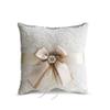 Alex Emotions Ivory Ring Bearer Pillow and Basket Set | Lace Collection | Flower Girl & Welcome Basket for Guest | Handmade Wedding Baskets & Pillows (Champagne) view 2