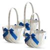 Alex Emotions Ivory Ring Bearer Pillow and Basket Set | Lace Collection | Flower Girl & Welcome Basket for Guest | Handmade Wedding Baskets & Pillows (Royal Blue) view 1
