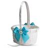 Alex Emotions Ivory Ring Bearer Pillow and Basket Set | Lace Collection | Flower Girl & Welcome Basket for Guest | Handmade Wedding Baskets & Pillows (Turquoise) view 3