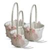 Alex Emotions Ivory Ring Bearer Pillow and Basket Set | Lace Collection | Flower Girl & Welcome Basket for Guest | Handmade Wedding Baskets & Pillows (Blush Pink) view 1