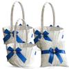 Alex Emotions Ivory Ring Bearer Pillow and Basket Set | Lace Collection | Flower Girl & Welcome Basket for Guest | Handmade Wedding Baskets & Pillows (Royal Blue) view 1