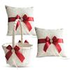 Alex Emotions Ivory Ring Bearer Pillow and Basket Set | Lace Collection | Flower Girl & Welcome Basket for Guest | Handmade Wedding Baskets & Pillows (RED) view 1