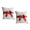 Alex Emotions Ivory Ring Bearer Pillow and Basket Set | Lace Collection | Flower Girl & Welcome Basket for Guest | Handmade Wedding Baskets & Pillows (Scarlet RED) view 1