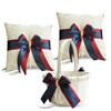Alex Emotions Ivory Ring Bearer Pillow and Basket Set | Lace Collection | Flower Girl & Welcome Basket for Guest | Handmade Wedding Baskets & Pillows (Burgundy Navy Blue) view 1
