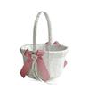 Alex Emotions Ivory Ring Bearer Pillow and Basket Set | Lace Collection | Flower Girl & Welcome Basket for Guest | Handmade Wedding Baskets & Pillows (Mauve) view 3