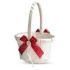 Alex Emotions Ivory Ring Bearer Pillow and Basket Set | Lace Collection | Flower Girl & Welcome Basket for Guest | Handmade Wedding Baskets & Pillows (Scarlet RED) view 3