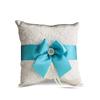 Alex Emotions Ivory Ring Bearer Pillow and Basket Set | Lace Collection | Flower Girl & Welcome Basket for Guest | Handmade Wedding Baskets & Pillows (Turquoise) view 2