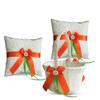 Alex Emotions Ivory Ring Bearer Pillow and Basket Set | Lace Collection | Flower Girl & Welcome Basket for Guest | Handmade Wedding Baskets & Pillows (Orange Lime) view 1