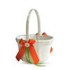 Alex Emotions Ivory Ring Bearer Pillow and Basket Set | Lace Collection | Flower Girl & Welcome Basket for Guest | Handmade Wedding Baskets & Pillows (Orange Lime) view 3