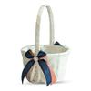 Alex Emotions Ivory Ring Bearer Pillow and Basket Set | Lace Collection | Flower Girl & Welcome Basket for Guest | Handmade Wedding Baskets & Pillows (Navy Rose Gold) view 1