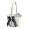 Alex Emotions Ivory Ring Bearer Pillow and Basket Set | Lace Collection | Flower Girl & Welcome Basket for Guest | Handmade Wedding Baskets & Pillows (Navy Rose Gold) view 3